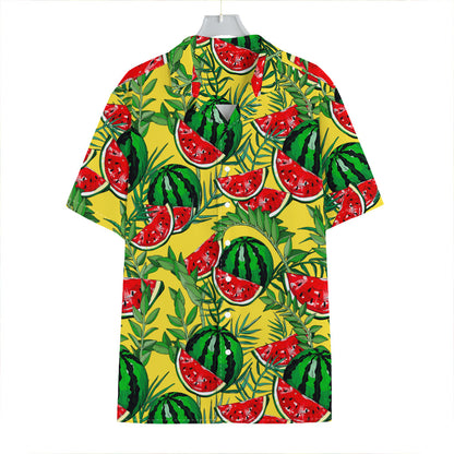 Leaf Watermelon Pieces Pattern Print Hawaiian Shirt
