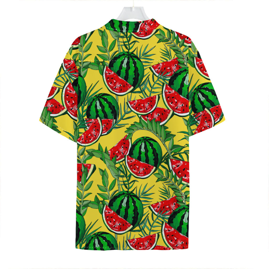 Leaf Watermelon Pieces Pattern Print Hawaiian Shirt