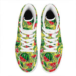 Leaf Watermelon Pieces Pattern Print High Top Leather Sneakers
