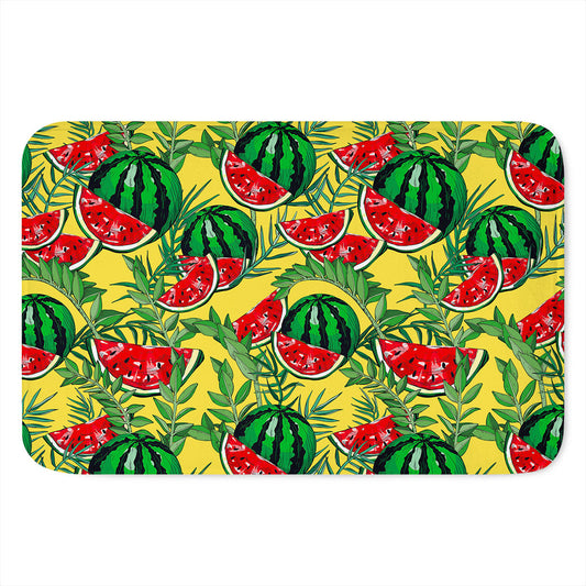 Leaf Watermelon Pieces Pattern Print Indoor Door Mat