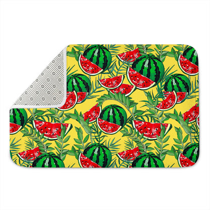 Leaf Watermelon Pieces Pattern Print Indoor Door Mat