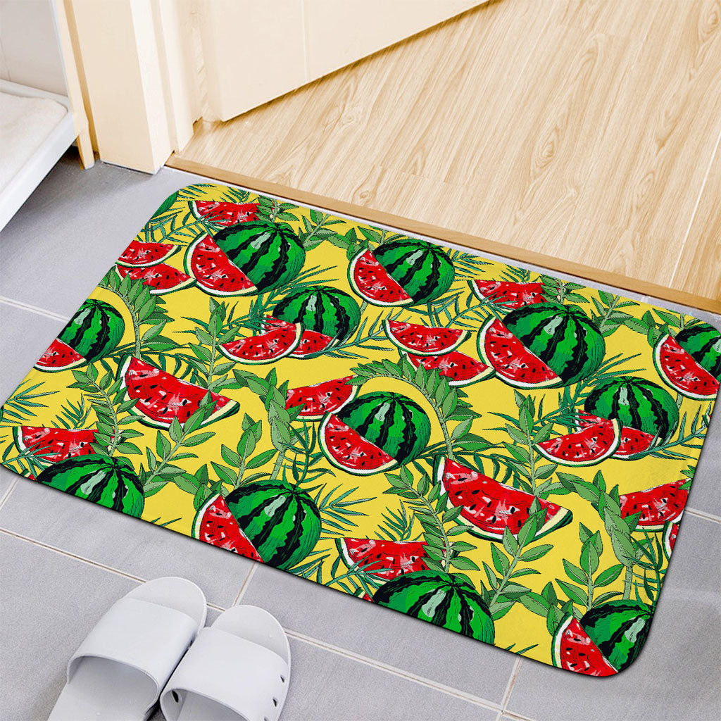 Leaf Watermelon Pieces Pattern Print Indoor Door Mat