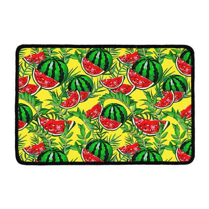 Leaf Watermelon Pieces Pattern Print Kitchen Mat