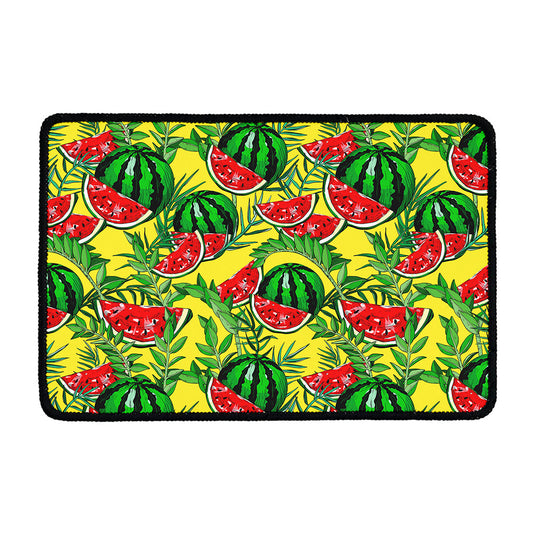 Leaf Watermelon Pieces Pattern Print Kitchen Mat