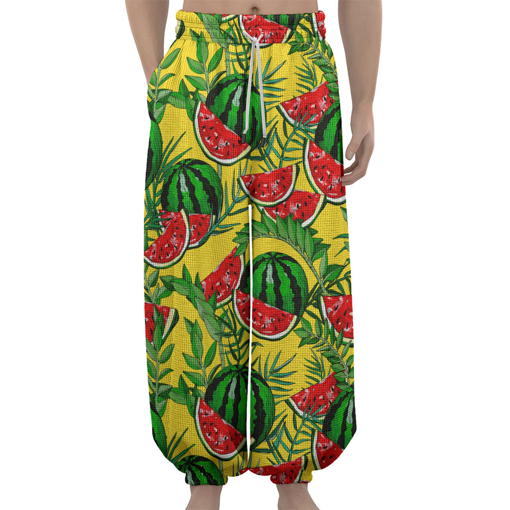 Leaf Watermelon Pieces Pattern Print Lantern Pants