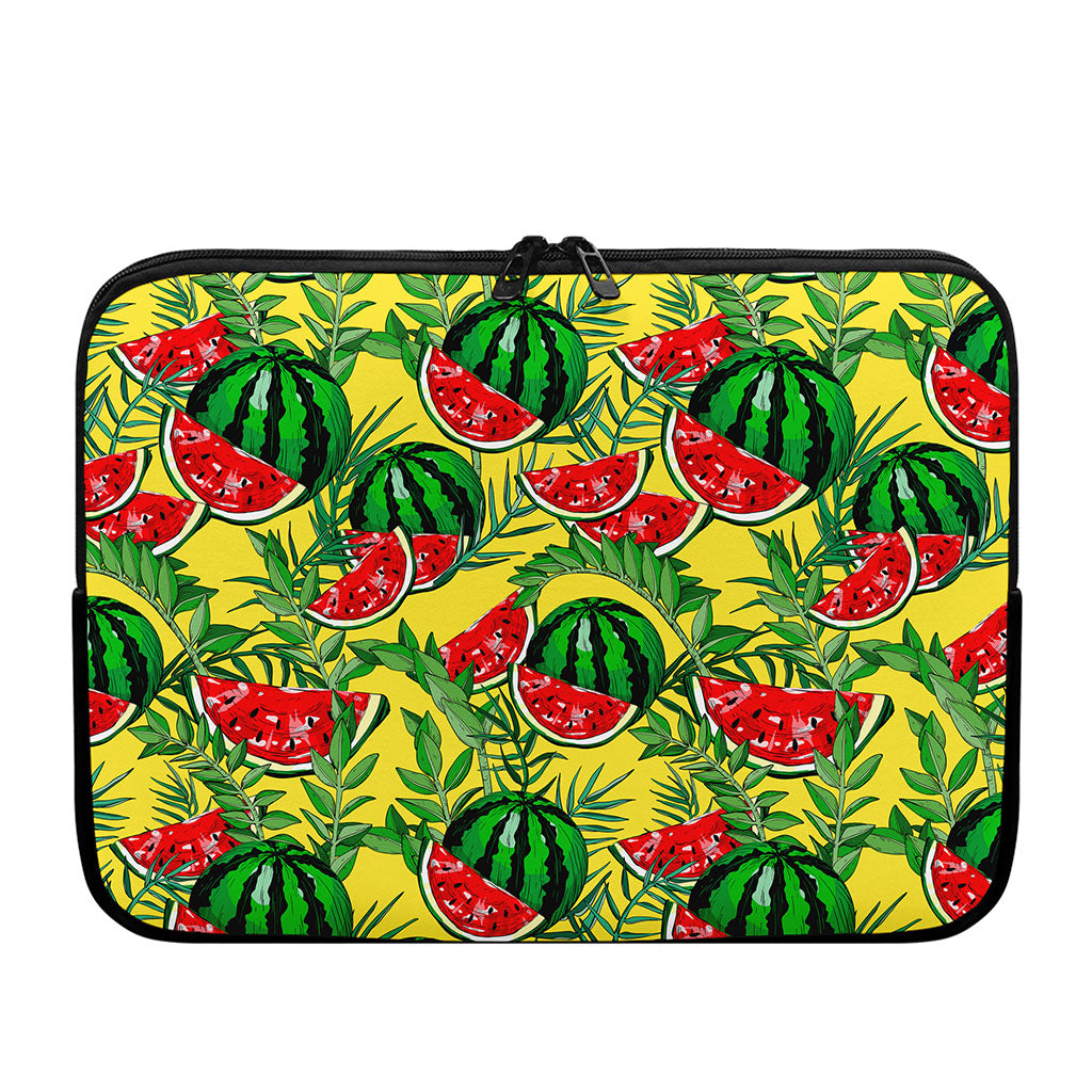 Leaf Watermelon Pieces Pattern Print Laptop Sleeve
