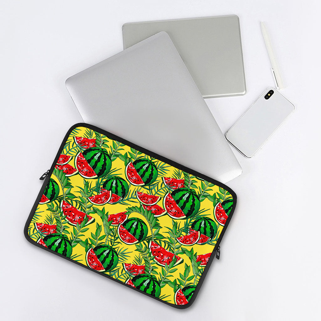 Leaf Watermelon Pieces Pattern Print Laptop Sleeve