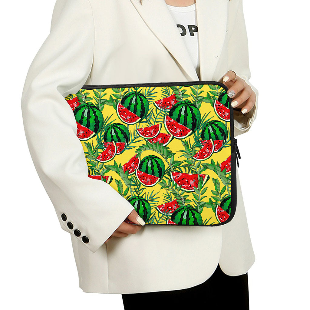 Leaf Watermelon Pieces Pattern Print Laptop Sleeve