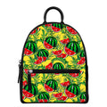 Leaf Watermelon Pieces Pattern Print Leather Backpack