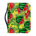 Leaf Watermelon Pieces Pattern Print Leather Bible Cover