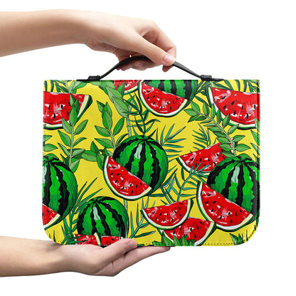 Leaf Watermelon Pieces Pattern Print Leather Bible Cover