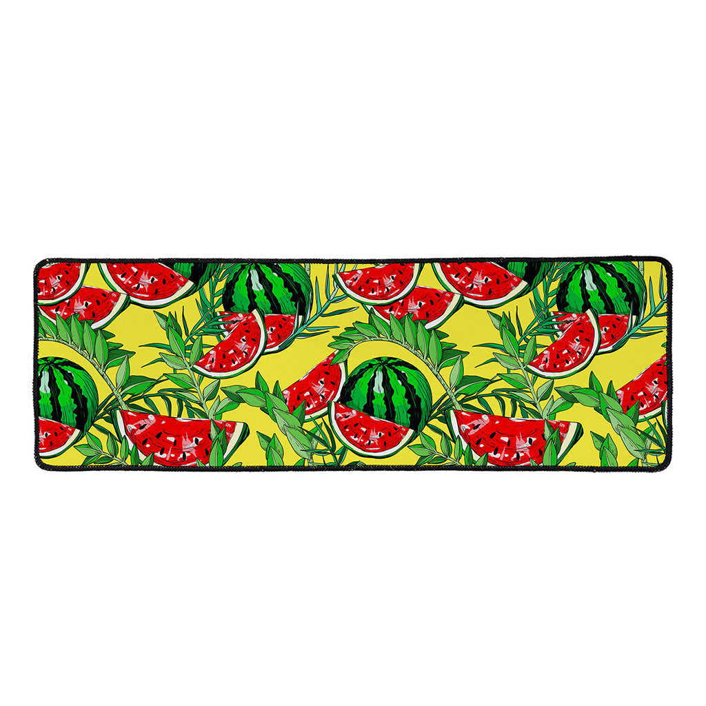 Leaf Watermelon Pieces Pattern Print Long Kitchen Mat