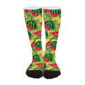 Leaf Watermelon Pieces Pattern Print Long Socks