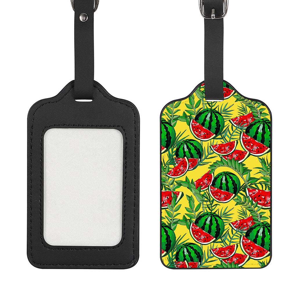 Leaf Watermelon Pieces Pattern Print Luggage Tag