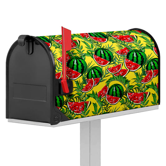 Leaf Watermelon Pieces Pattern Print Mailbox Cover