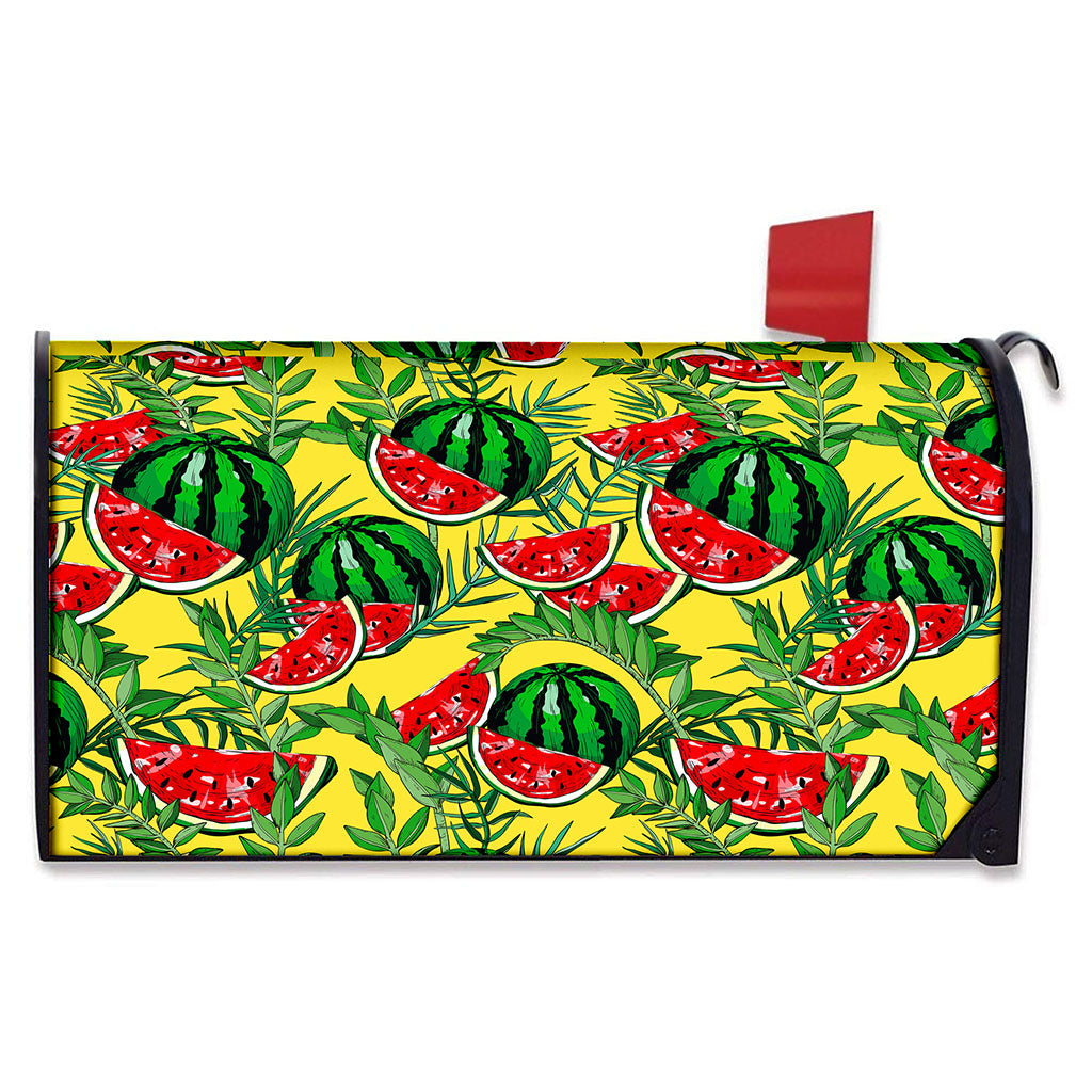 Leaf Watermelon Pieces Pattern Print Mailbox Cover