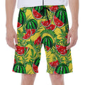 Leaf Watermelon Pieces Pattern Print Men's Beach Shorts