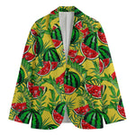 Leaf Watermelon Pieces Pattern Print Men's Blazer