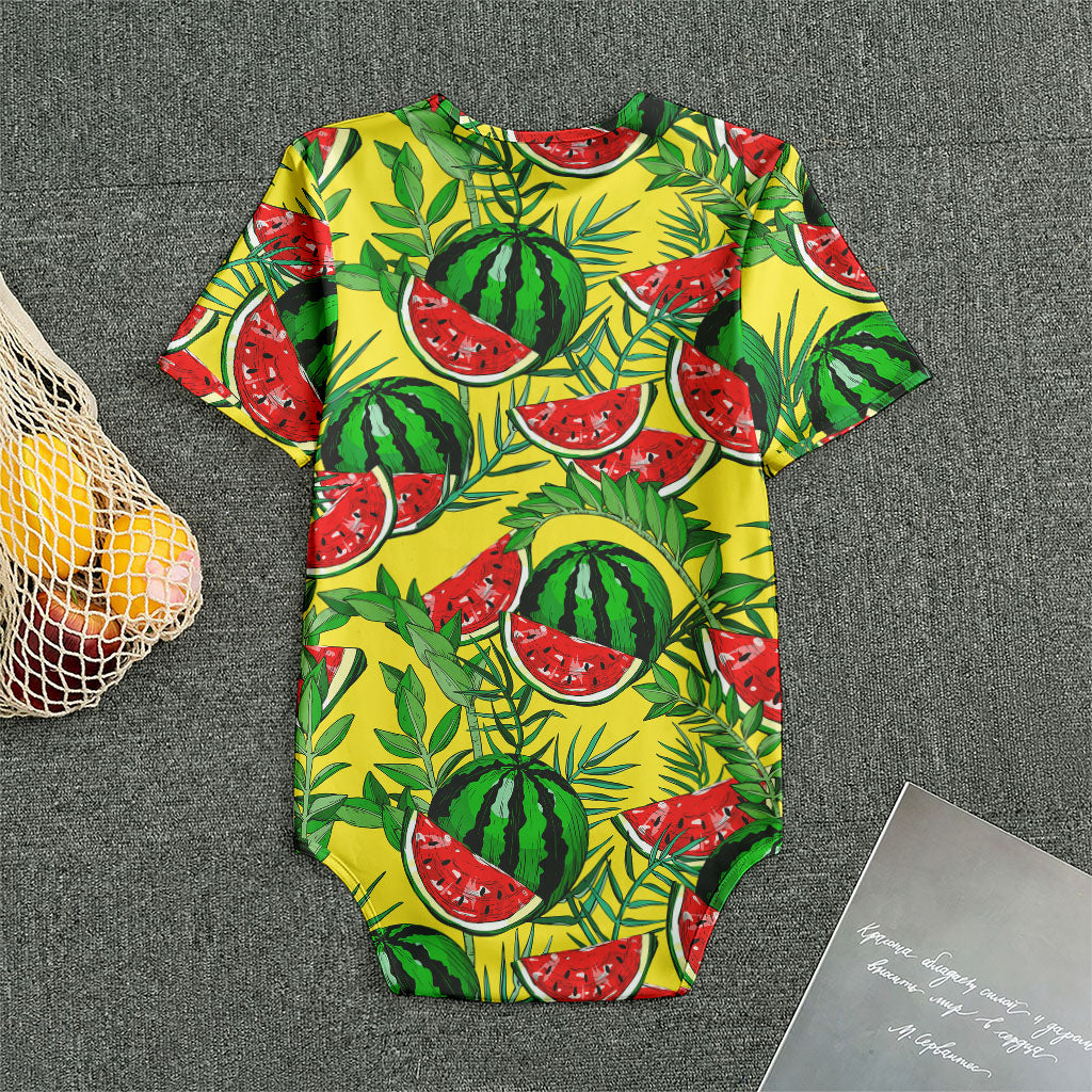 Leaf Watermelon Pieces Pattern Print Men's Bodysuit