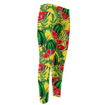Leaf Watermelon Pieces Pattern Print Men's Compression Pants