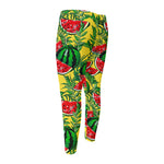 Leaf Watermelon Pieces Pattern Print Men's Compression Pants