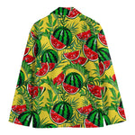 Leaf Watermelon Pieces Pattern Print Men's Cotton Blazer