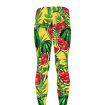 Leaf Watermelon Pieces Pattern Print Men's leggings
