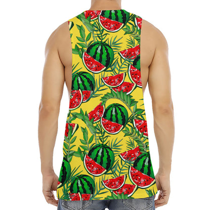Leaf Watermelon Pieces Pattern Print Men's Muscle Tank Top