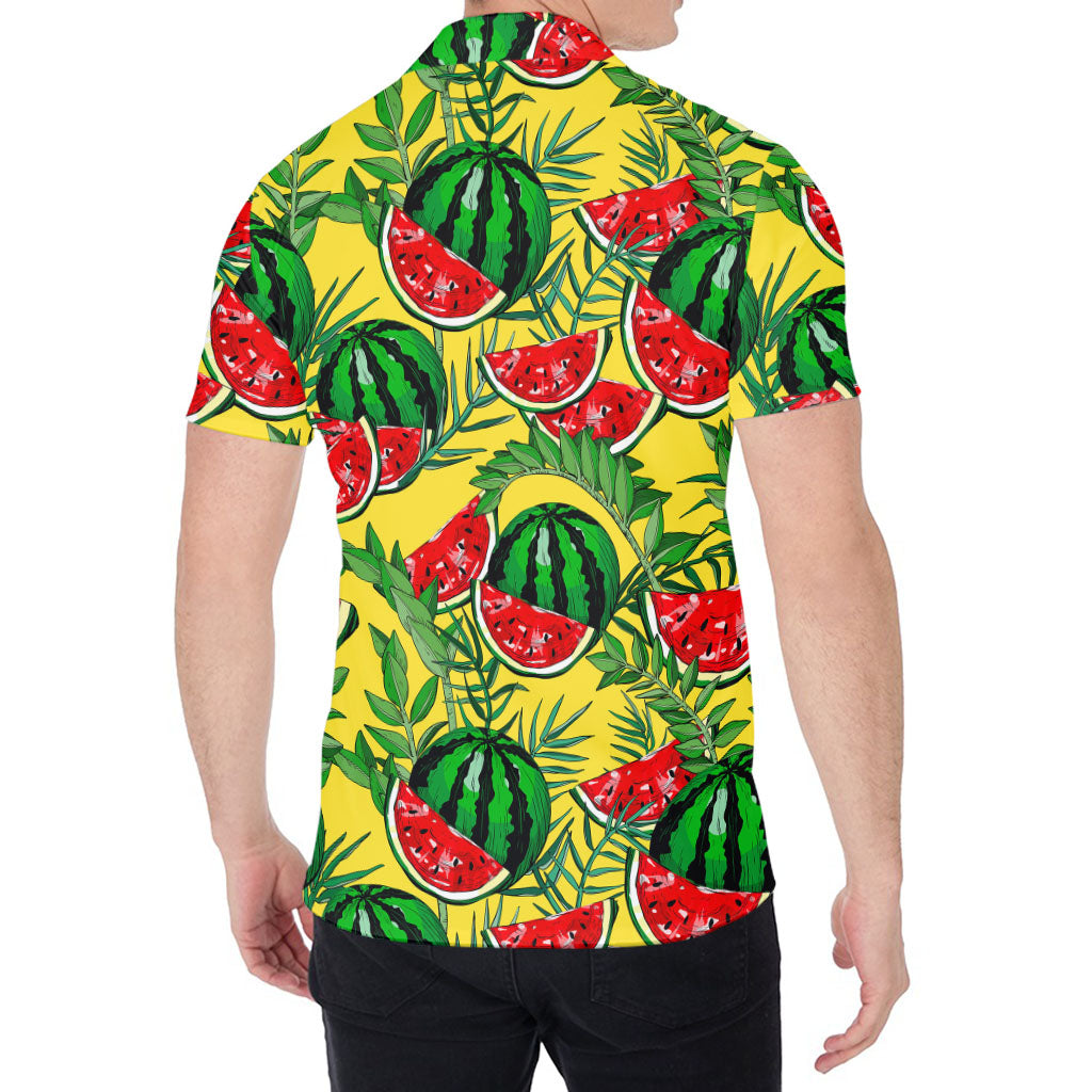 Leaf Watermelon Pieces Pattern Print Men's Shirt