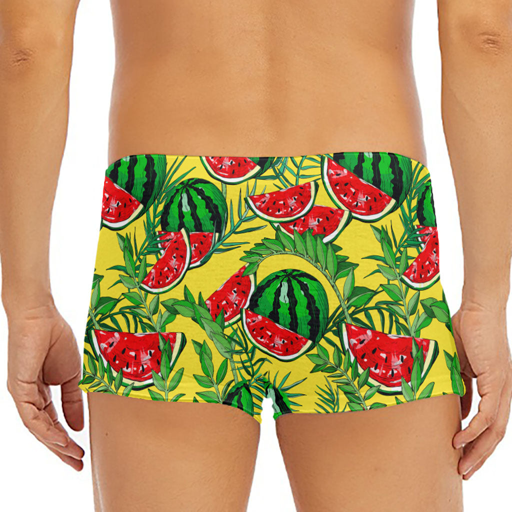Leaf Watermelon Pieces Pattern Print Men's Short Boxer Briefs