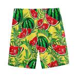 Leaf Watermelon Pieces Pattern Print Men's Sports Shorts