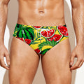 Leaf Watermelon Pieces Pattern Print Men's Swim Briefs