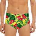 Leaf Watermelon Pieces Pattern Print Men's Triangle Swim Briefs