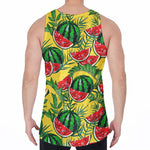 Leaf Watermelon Pieces Pattern Print Men's Velvet Tank Top