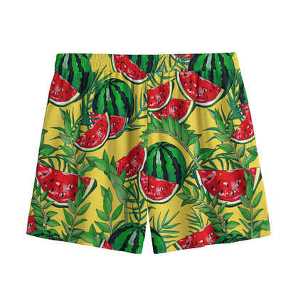 Leaf Watermelon Pieces Pattern Print Mesh Shorts