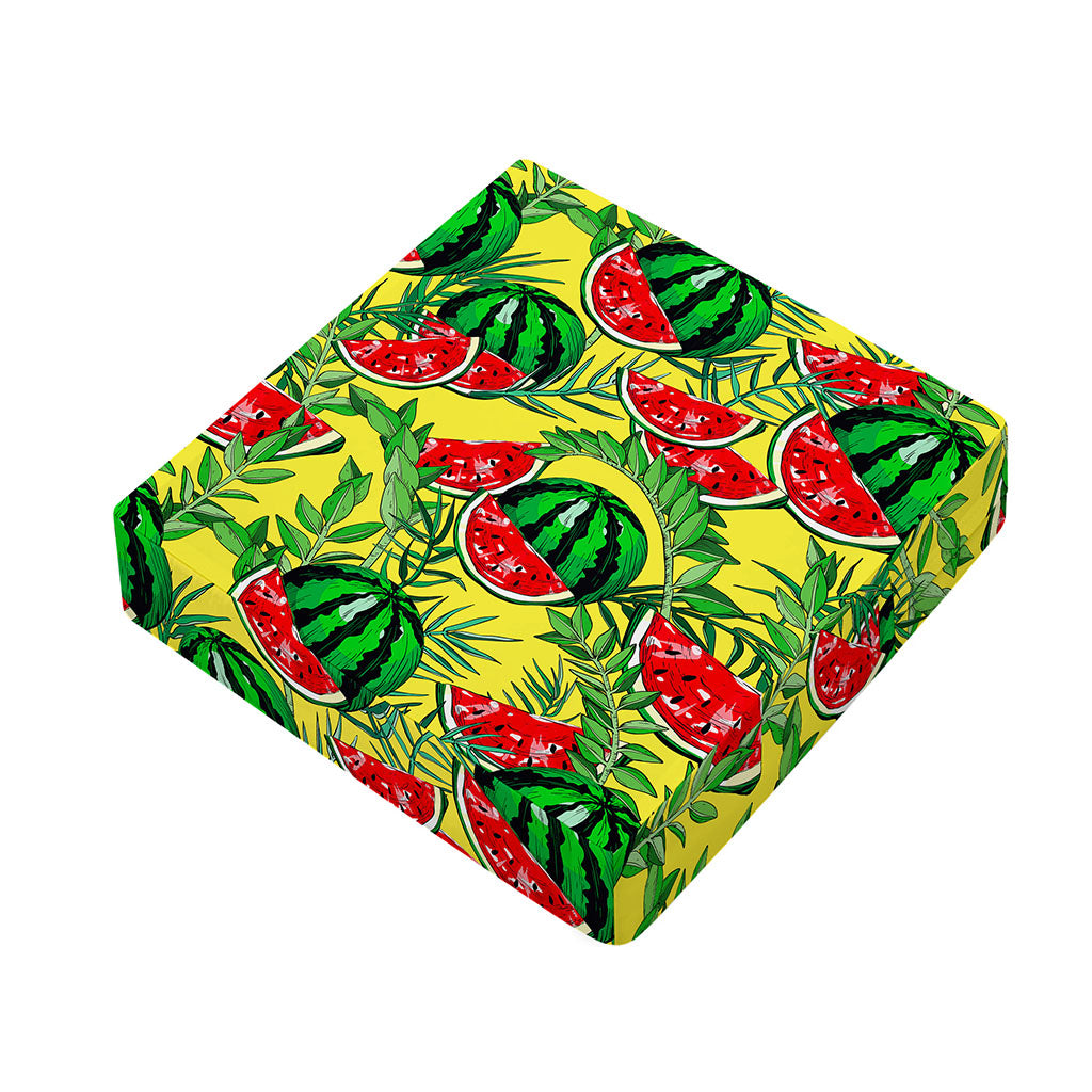Leaf Watermelon Pieces Pattern Print Outdoor Seat Cushion Cover