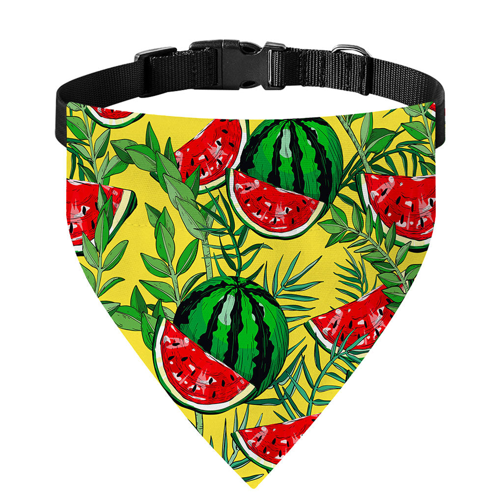 Leaf Watermelon Pieces Pattern Print Over The Collar Dog Bandana