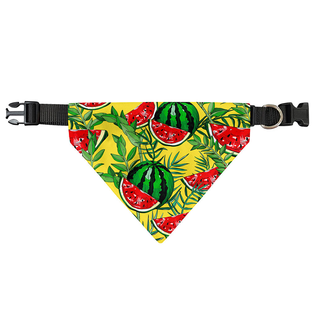 Leaf Watermelon Pieces Pattern Print Over The Collar Dog Bandana