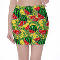 Leaf Watermelon Pieces Pattern Print Pencil Mini Skirt