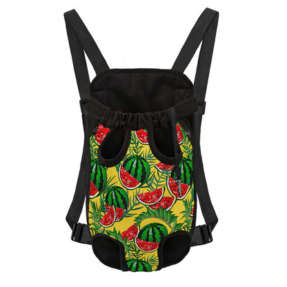 Leaf Watermelon Pieces Pattern Print Pet Carrier Backpack