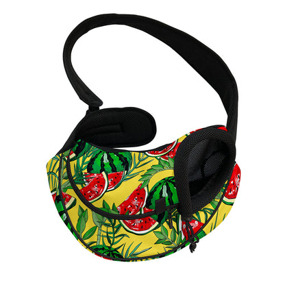 Leaf Watermelon Pieces Pattern Print Pet Sling Carrier