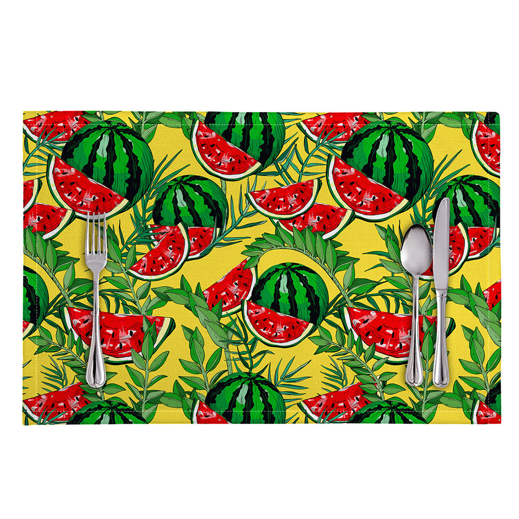 Leaf Watermelon Pieces Pattern Print Placemat