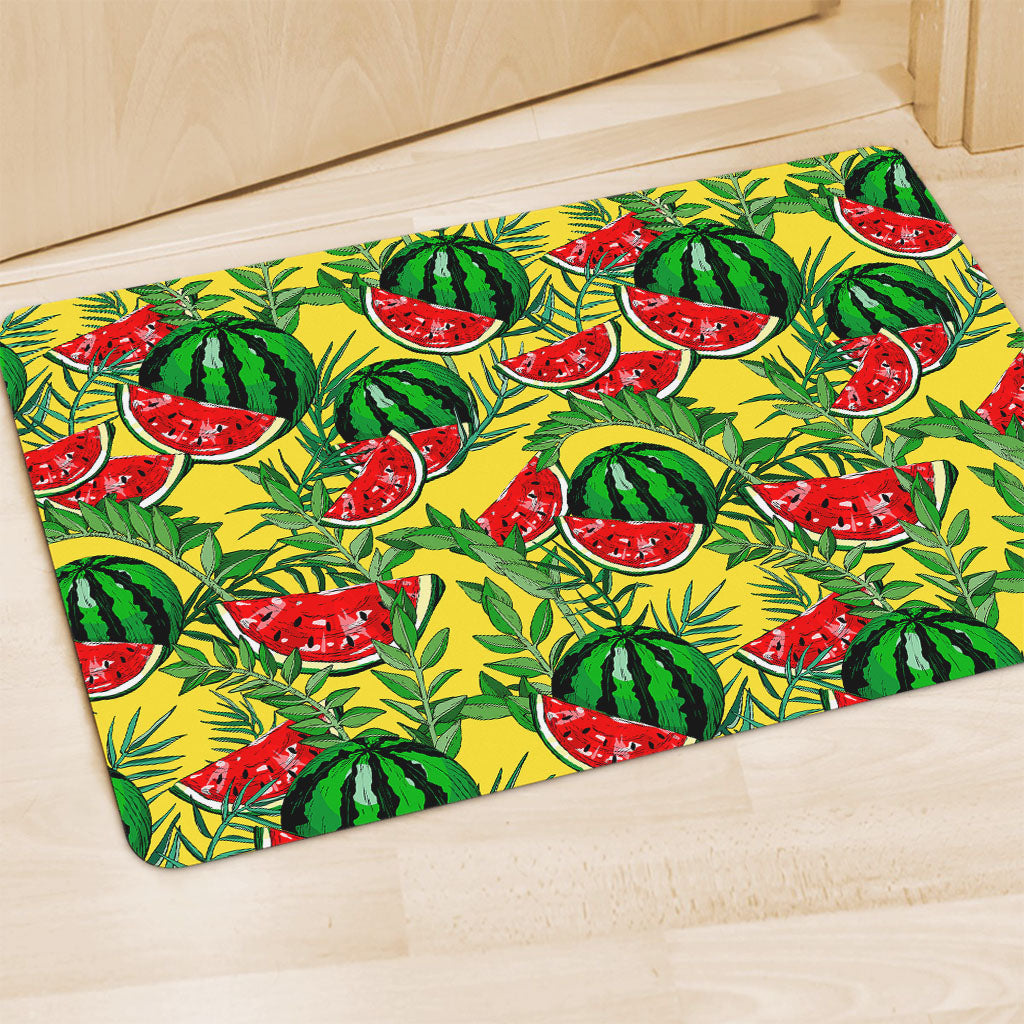 Leaf Watermelon Pieces Pattern Print Polyester Doormat