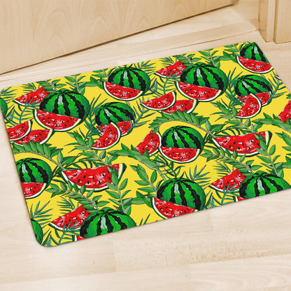 Leaf Watermelon Pieces Pattern Print Polyester Doormat