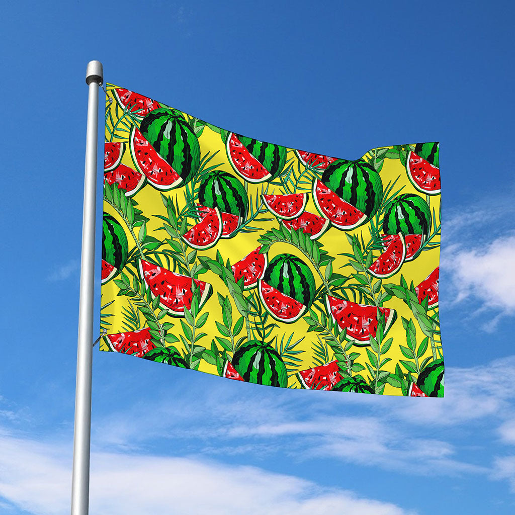 Leaf Watermelon Pieces Pattern Print Polyester Flag