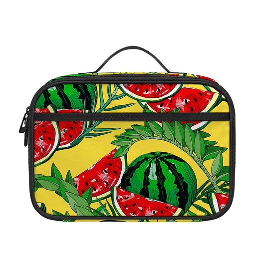 Leaf Watermelon Pieces Pattern Print Portable Lunch Bag