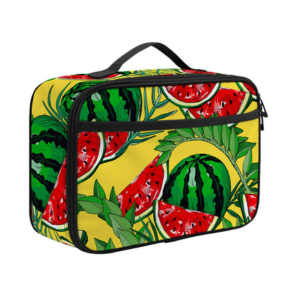Leaf Watermelon Pieces Pattern Print Portable Lunch Bag