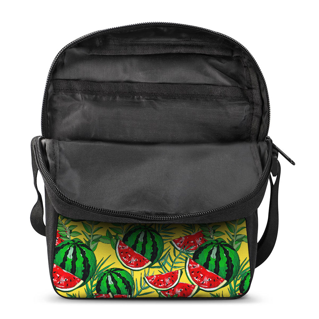 Leaf Watermelon Pieces Pattern Print Rectangular Crossbody Bag