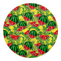 Leaf Watermelon Pieces Pattern Print Round Blanket