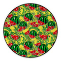 Leaf Watermelon Pieces Pattern Print Round Floor Mat